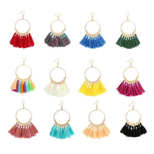 fashion 12 styles boho retro tassel dangle earrings for women summer party jewelry multi colored earrings, Silver
fashion 12 styles boho retro tassel dangle earrings for women summer party jewelry multi colored earrings, Silver