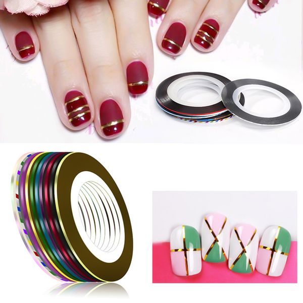 wirinef 10pcs mixed color nail striping tape decal shiny nail art tips decorations line foil sticker, Black
wirinef 10pcs mixed color nail striping tape decal shiny nail art tips decorations line foil sticker, Black
