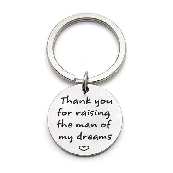 thank you for raising the man of my dreams mother gift mother in law bride wedding stainless steel pendant keychain key ring, Silver
thank you for raising the man of my dreams mother gift mother in law bride wedding stainless steel pendant keychain key ring, Silver