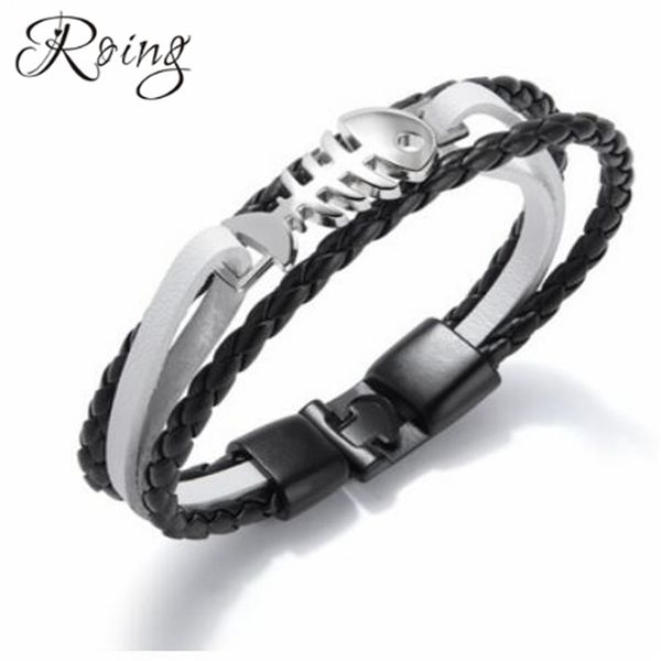 roing черный плетеный кожаный браслет мужчины id браслет рыбы шарм из нержавеющей стали мужской braceletsbangles ювелирные изделия ro1303, Black
roing черный плетеный кожаный браслет мужчины id браслет рыбы шарм из нержавеющей стали мужской braceletsbangles ювелирные изделия ro1303, Black
