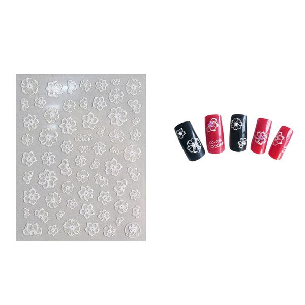 1 sheet flower nail art stickers white lace nail sticker acrylic flower adhesive decals rose gold stickers, Black
1 sheet flower nail art stickers white lace nail sticker acrylic flower adhesive decals rose gold stickers, Black
