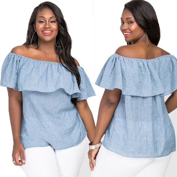 srpring summer sought-after fashion womens plus size blouse off shoulder loose casual 5xl ing, White
srpring summer sought-after fashion womens plus size blouse off shoulder loose casual 5xl ing, White