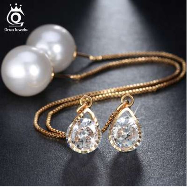 orsa jewels new water drop shape austrian crystal long stud earrings with big pearl elegant gold-color jewelry for women ome27, Golden;silver
orsa jewels new water drop shape austrian crystal long stud earrings with big pearl elegant gold-color jewelry for women ome27, Golden;silver