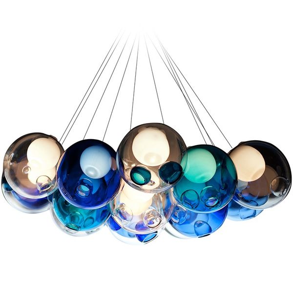 

Современный хрустальная люстра красочные стеклянный шар LED подвесной светильник