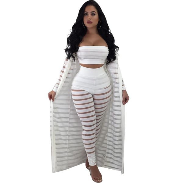 2018 mesh club 3 three piece set see through bra pants cardigans night party clothes matching women sets clubwear, White
2018 mesh club 3 three piece set see through bra pants cardigans night party clothes matching women sets clubwear, White