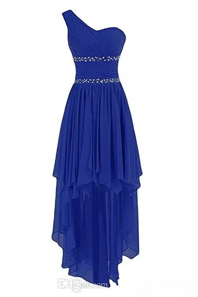 one shoulder chiffon high low bridesmaid dresses lace up wedding party dress beaded prom gowns custom made, White;pink
one shoulder chiffon high low bridesmaid dresses lace up wedding party dress beaded prom gowns custom made, White;pink