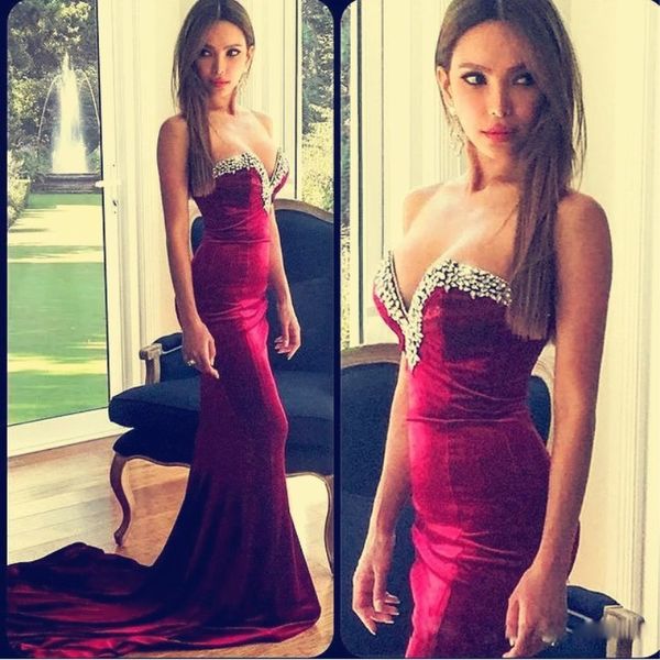 crystal beaded prom dresses attractive sweetheart open backless mermaid evening dress glamorous arabic long train celebrity party gown, Black
crystal beaded prom dresses attractive sweetheart open backless mermaid evening dress glamorous arabic long train celebrity party gown, Black