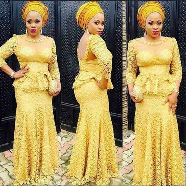 aso ebi lace prom dresses 2018-2019 sheer neck long sleeves plus size evening gowns saudi arabia floor length formal party dress custom made, Black
aso ebi lace prom dresses 2018-2019 sheer neck long sleeves plus size evening gowns saudi arabia floor length formal party dress custom made, Black