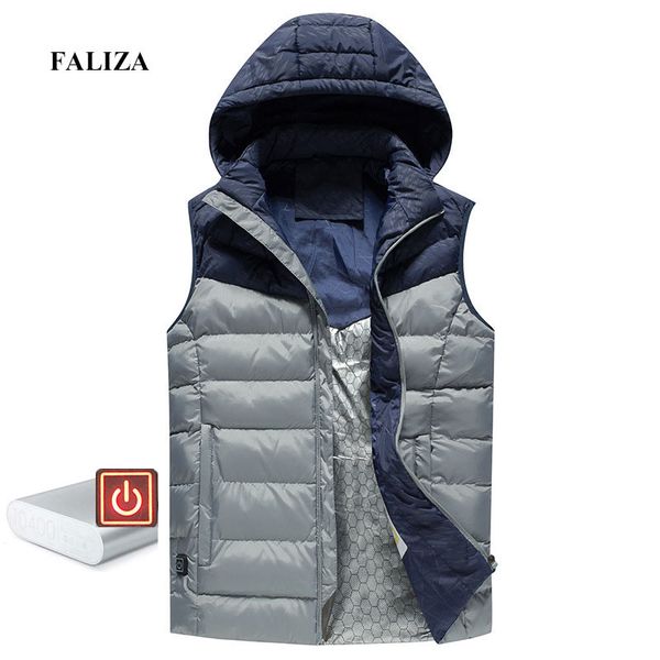 faliza men winter outwear usb infrared smart heating vest jacket electric thermal warm inside casual coat hooded waistcoat mj115, Black;white
faliza men winter outwear usb infrared smart heating vest jacket electric thermal warm inside casual coat hooded waistcoat mj115, Black;white