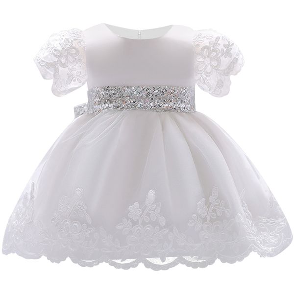 

2018 baby girl dress lace white baptism dresses for girls 1st year birthday party wedding christening baby infant clothing, Red;yellow