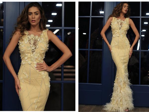 mermaid yellow african prom evening gowns feathers cocktail party dresses long evening dresses with beads 2018, Black
mermaid yellow african prom evening gowns feathers cocktail party dresses long evening dresses with beads 2018, Black