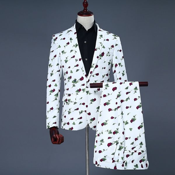 classic suit for men red rose print mens suits mens stage wear costumes de luxe pour homme stylish blazers costume homme, White;black
classic suit for men red rose print mens suits mens stage wear costumes de luxe pour homme stylish blazers costume homme, White;black