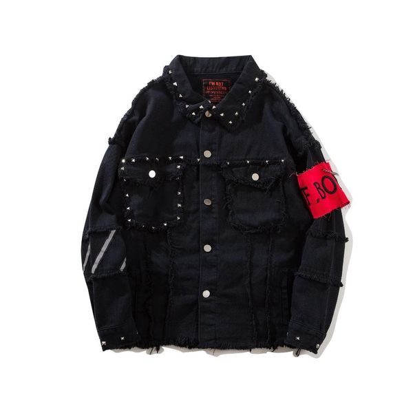 hip hop trend men's denim jacket cardigan stand neck rivet single breasted jeans black jackets loose casual streetwear coats, Black;brown
hip hop trend men's denim jacket cardigan stand neck rivet single breasted jeans black jackets loose casual streetwear coats, Black;brown