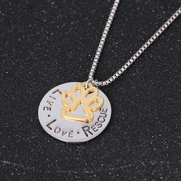 love necklace angel pet simple necklace lovers lettering live love rescue gold paw claw pendant necklace5483891, Silver
love necklace angel pet simple necklace lovers lettering live love rescue gold paw claw pendant necklace5483891, Silver