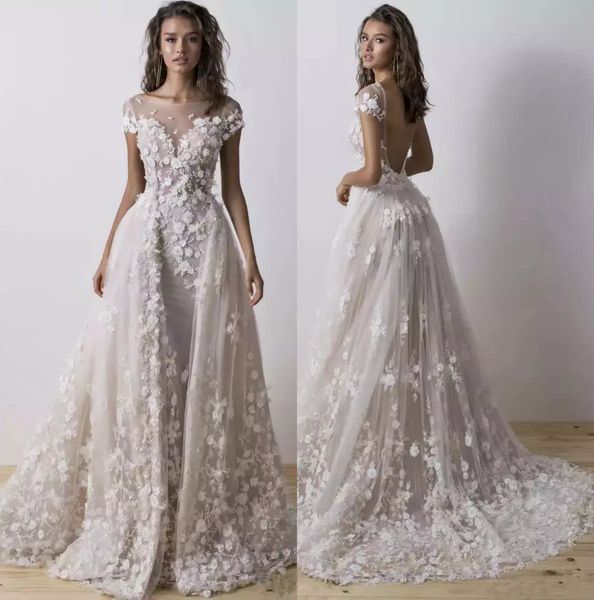 custom short sleeves lace wedding dresses 2020 with 3d flower beaded scoop neck tulle sweep train a line wedding bridal gowns, White
custom short sleeves lace wedding dresses 2020 with 3d flower beaded scoop neck tulle sweep train a line wedding bridal gowns, White