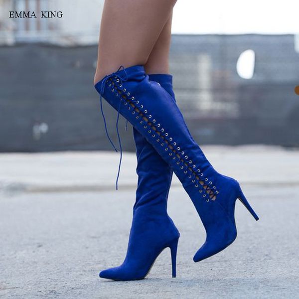 women suede thigh high boots fashion cross-strappy over the knee boots heels shoes woman big size eu35-43, Black
women suede thigh high boots fashion cross-strappy over the knee boots heels shoes woman big size eu35-43, Black