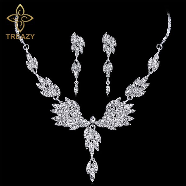 treazy elegant crystal bridal jewelry sets silver color leaves necklace long earrings set engagement party wedding jewelry sets, Slivery;golden
treazy elegant crystal bridal jewelry sets silver color leaves necklace long earrings set engagement party wedding jewelry sets, Slivery;golden
