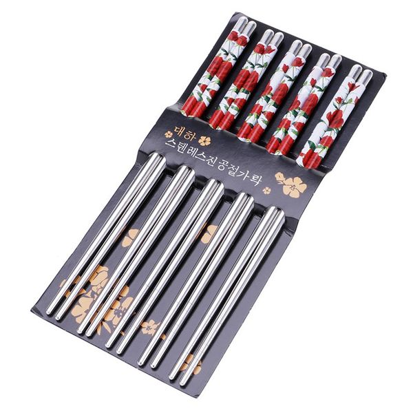 1 pcak 5 pairs stainless steel chopsticks exquisite tableware gift portable dinnerwar
1 pcak 5 pairs stainless steel chopsticks exquisite tableware gift portable dinnerwar