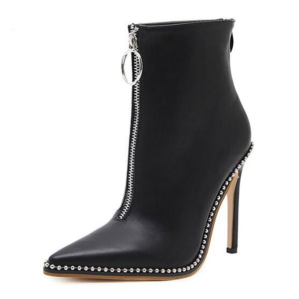 elegant brand design ankle boots pointed toe high heels shoes women 2018 fashion rivets diamond wedding autumn boots, Black
elegant brand design ankle boots pointed toe high heels shoes women 2018 fashion rivets diamond wedding autumn boots, Black