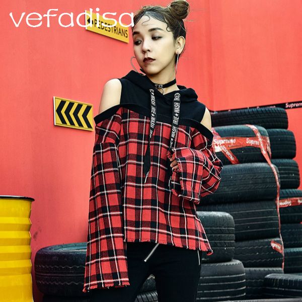 vefadisa off shoulder hooded sweatshirt 2018 spring casual long-sleeved pullovers hoodies oversized plaid sweatshirts ad762, Black
vefadisa off shoulder hooded sweatshirt 2018 spring casual long-sleeved pullovers hoodies oversized plaid sweatshirts ad762, Black