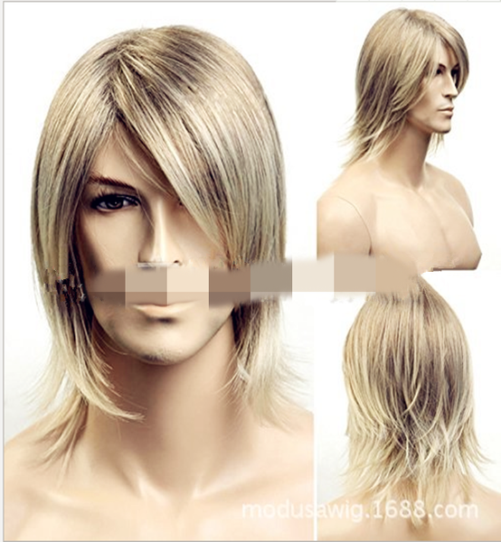 2018 male short straight full synthetic hair fluffy gold straight hair set trend short hair head set hairpiece, Black
2018 male short straight full synthetic hair fluffy gold straight hair set trend short hair head set hairpiece, Black
