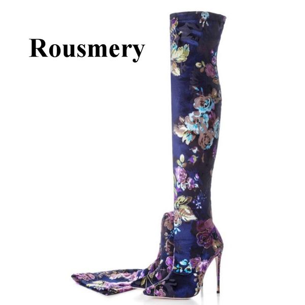 2018 fshion embroidered pointed toe and thin high heel over the knee slip on stretch fabric autumn women long boots, Black
2018 fshion embroidered pointed toe and thin high heel over the knee slip on stretch fabric autumn women long boots, Black