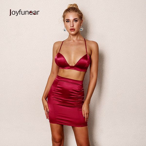 

joyfunear spaghetti strap summer dress women 2018 fashion bandage red mini dress bodycon v neck dresses party 2 pieces set, Black;gray