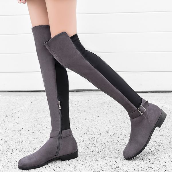 2018 fashion women over the knee boots suede/pu round toe boots zipper synthetic solid ladies motorcycle size 34-43, Black
2018 fashion women over the knee boots suede/pu round toe boots zipper synthetic solid ladies motorcycle size 34-43, Black
