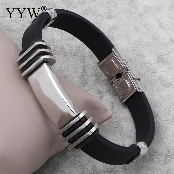 punk style black men stainless steel silicone bracelets bangles 2018 new women bracelet wristband simple charm pulsera hombre
punk style black men stainless steel silicone bracelets bangles 2018 new women bracelet wristband simple charm pulsera hombre