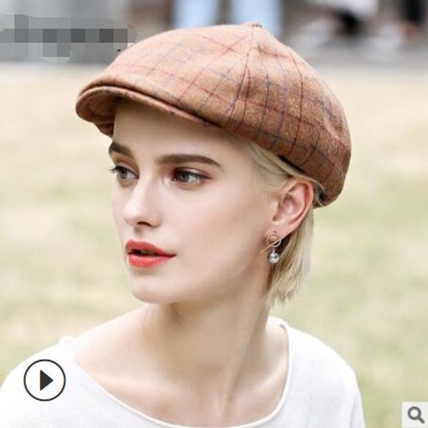 a new autumn winter cap for women is available in a solid color, plaid and fleece hat, Blue;gray
a new autumn winter cap for women is available in a solid color, plaid and fleece hat, Blue;gray