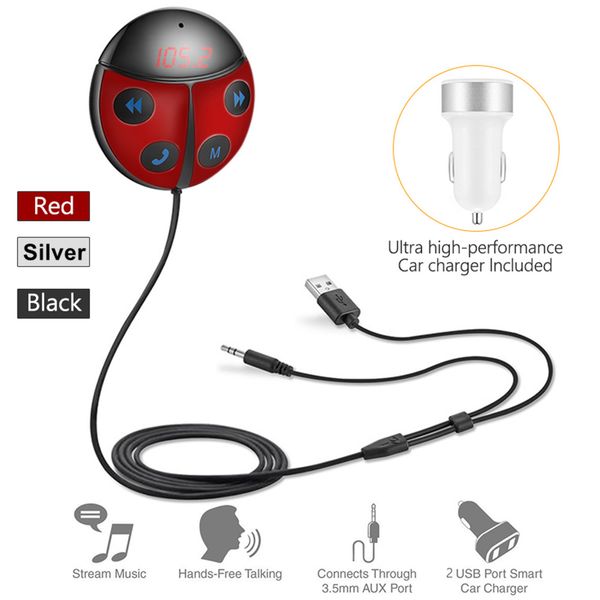 ddhao in-car bluetooth handskit fm transmitter lcd display 3.5mm audio interface music radio adapter with charger
ddhao in-car bluetooth handskit fm transmitter lcd display 3.5mm audio interface music radio adapter with charger