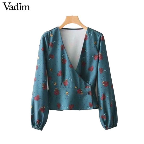 vadim women cross v neck floral shirts long sleeve blouses european style ladies spring casual chic blusas lt2761, White
vadim women cross v neck floral shirts long sleeve blouses european style ladies spring casual chic blusas lt2761, White