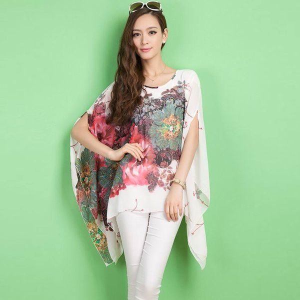 plus size loose bat shirt summer chiffon casual women blouse floral print batwing sleeve blusas fashion boho femme clothes, White
plus size loose bat shirt summer chiffon casual women blouse floral print batwing sleeve blusas fashion boho femme clothes, White