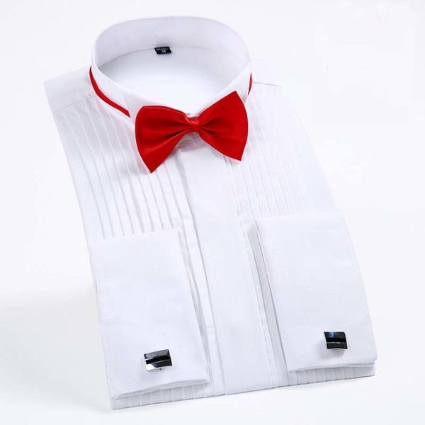 men's french cuff tuxedo fold shirt wing tip collar men long sleeve dress shirts formal wedding bridegroom button down shirt, White;black
men's french cuff tuxedo fold shirt wing tip collar men long sleeve dress shirts formal wedding bridegroom button down shirt, White;black