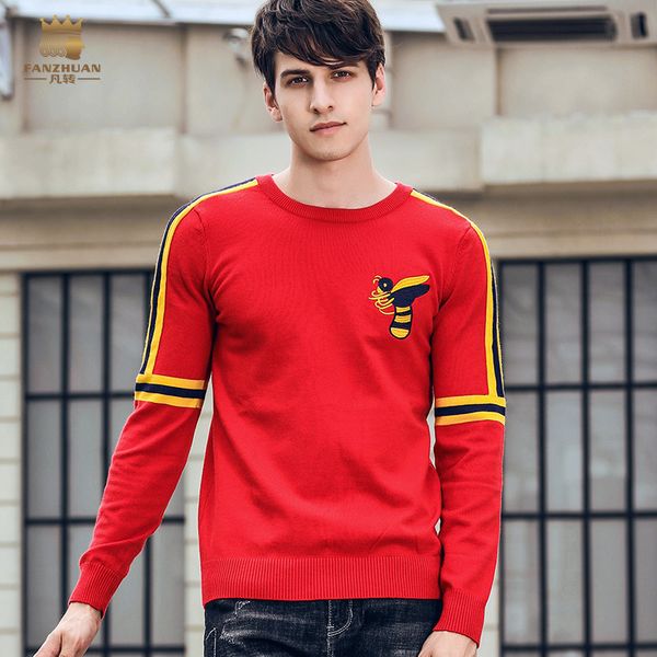 fanzhuan new fashion 2018 men's male personality red sweater tide brand european and american sweaters slim 825193, White;black
fanzhuan new fashion 2018 men's male personality red sweater tide brand european and american sweaters slim 825193, White;black