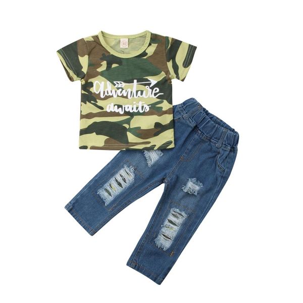 newborn kids baby boys camo t-shirt denim pants hole jeans outfits clothes 2pc boys clothing set, White
newborn kids baby boys camo t-shirt denim pants hole jeans outfits clothes 2pc boys clothing set, White