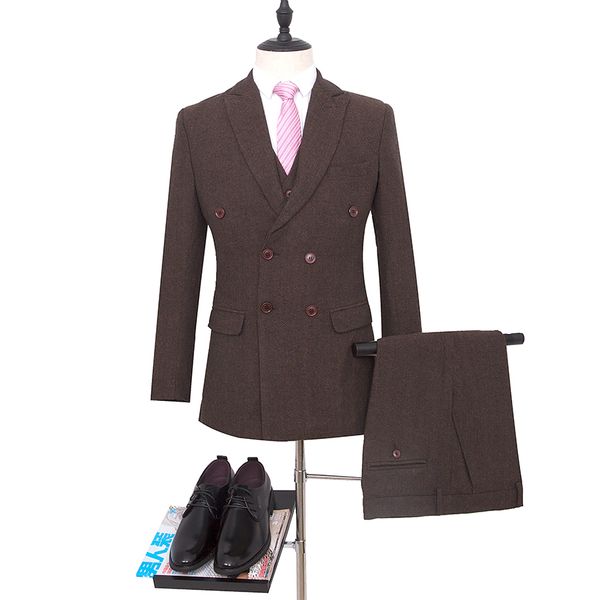 double breasted wedding suit dark brown groom tuxedos harringbone blazer for groomsman suit tailor man (jacket+pants+vest, White;black
double breasted wedding suit dark brown groom tuxedos harringbone blazer for groomsman suit tailor man (jacket+pants+vest, White;black