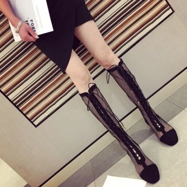 mid-heeled boots sandals female summer 2018 new long net boots straps black mesh roman shoes cool
mid-heeled boots sandals female summer 2018 new long net boots straps black mesh roman shoes cool