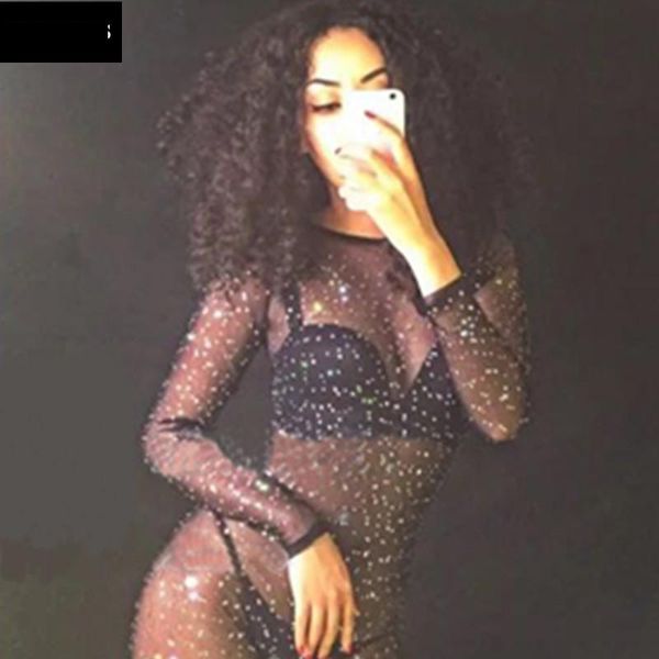 black net bodysuit long sleeve nightclub dj ds singers jumpsuit sparkling crystals catsuit bling women outfit, Black;white
black net bodysuit long sleeve nightclub dj ds singers jumpsuit sparkling crystals catsuit bling women outfit, Black;white