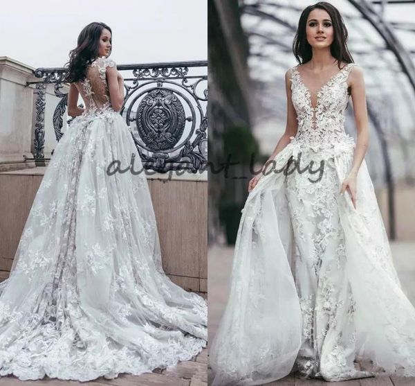 2018 overskirt lace princess wedding dresses sheer plunging neck with 3d flower illusion back tulle garden castle wedding bridal dress, White
2018 overskirt lace princess wedding dresses sheer plunging neck with 3d flower illusion back tulle garden castle wedding bridal dress, White