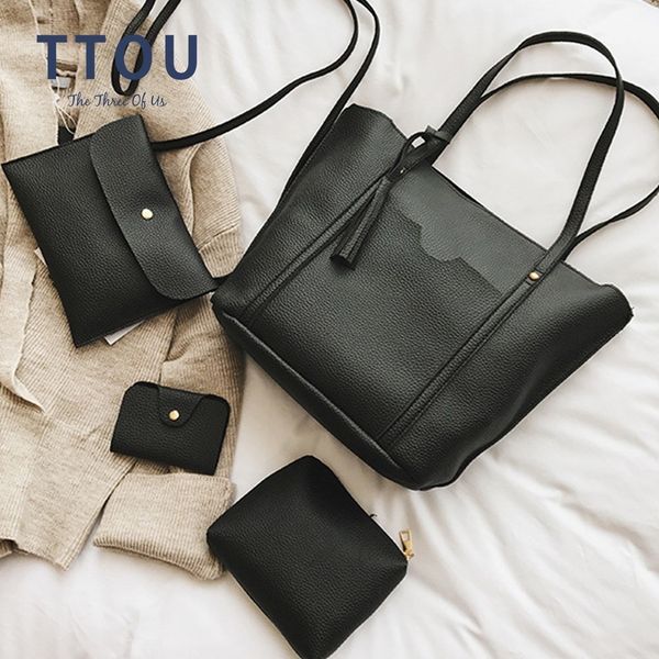 ttou women fashion tassel shoulder bags pu leather handbag female large tote 3 set bag big luxury small purse and handbag
ttou women fashion tassel shoulder bags pu leather handbag female large tote 3 set bag big luxury small purse and handbag