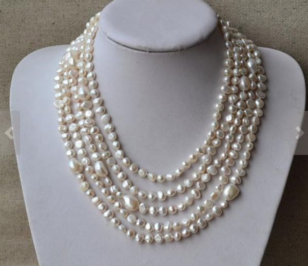 100 inches long pearl jewellery,6-12mm white color baroque shaper freshwater pearl necklace,new ing, Black
100 inches long pearl jewellery,6-12mm white color baroque shaper freshwater pearl necklace,new ing, Black