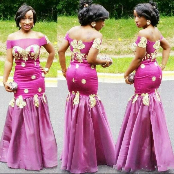 Elegant Fushia Mermaid African Evening Dresses Sexy Gold Appliques sheer Neck Sati Zipper Back Floor Length Women Formal Prom Wear
Elegant Fushia Mermaid African Evening Dresses Sexy Gold Appliques sheer Neck Sati Zipper Back Floor Length Women Formal Prom Wear