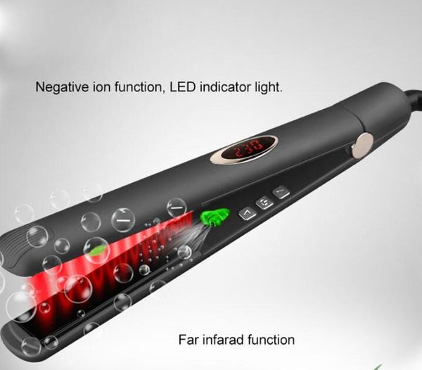 1 inch led hair straightener infrared negative tourmaline ceramic flat iron ptc heating professional hair care straightening irons, Black
1 inch led hair straightener infrared negative tourmaline ceramic flat iron ptc heating professional hair care straightening irons, Black