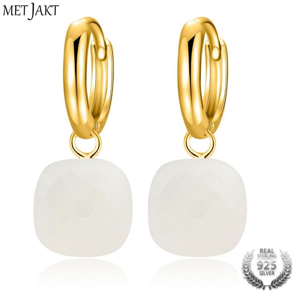 metjakt classic natural white agate earrings solid gold color 925 sterling silver elegant earring for lady perfect luxury gift, Golden;silver
metjakt classic natural white agate earrings solid gold color 925 sterling silver elegant earring for lady perfect luxury gift, Golden;silver