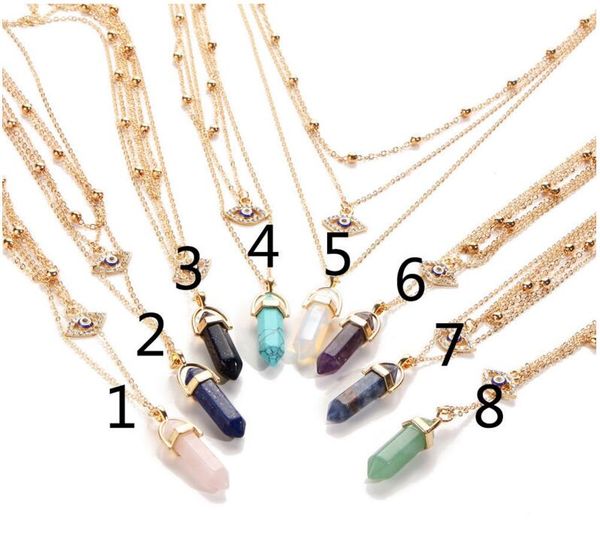 8 colors wrap multilayer chain hexagonal yoga natural stone necklace gold heart pendants women eye pendant necklaces 30 pcs, Silver
8 colors wrap multilayer chain hexagonal yoga natural stone necklace gold heart pendants women eye pendant necklaces 30 pcs, Silver