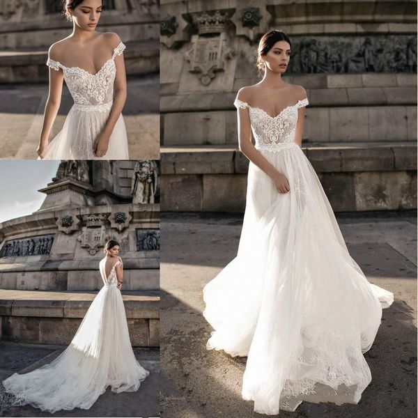 sell 2018 sheer bohemian wedding dresses off the shoulder lace tulle sweep train backless bridal gowns, White
sell 2018 sheer bohemian wedding dresses off the shoulder lace tulle sweep train backless bridal gowns, White
