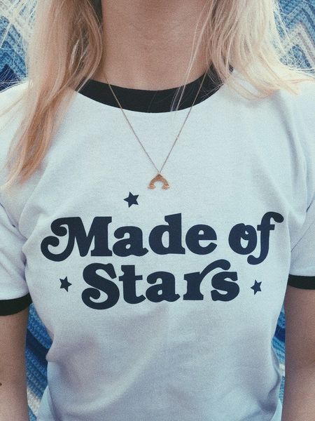 made of stars t-shirt star graphic tee cotton 90s girl like star tee short sleve slogan popular trendy t shirt s-3xl, White
made of stars t-shirt star graphic tee cotton 90s girl like star tee short sleve slogan popular trendy t shirt s-3xl, White