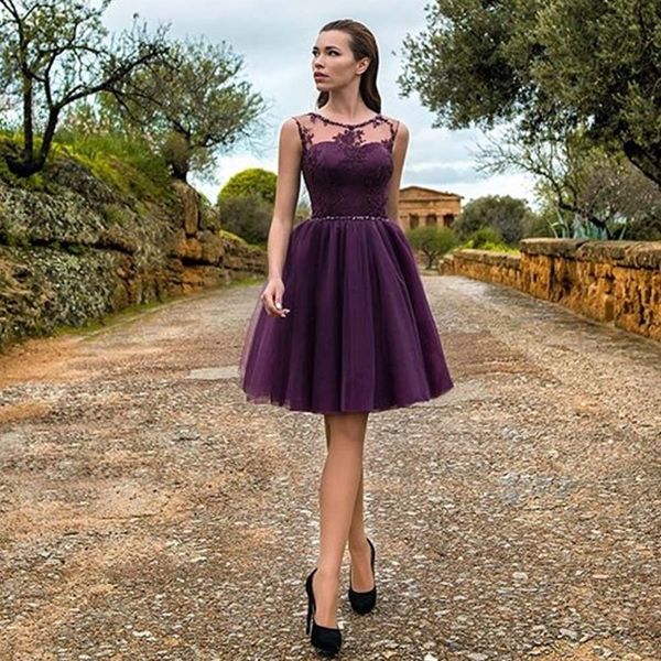 purple short prom dresses tulle knee length scoop a-line evening gowns with lace appliques beaded girls graduation dresses, Black
purple short prom dresses tulle knee length scoop a-line evening gowns with lace appliques beaded girls graduation dresses, Black