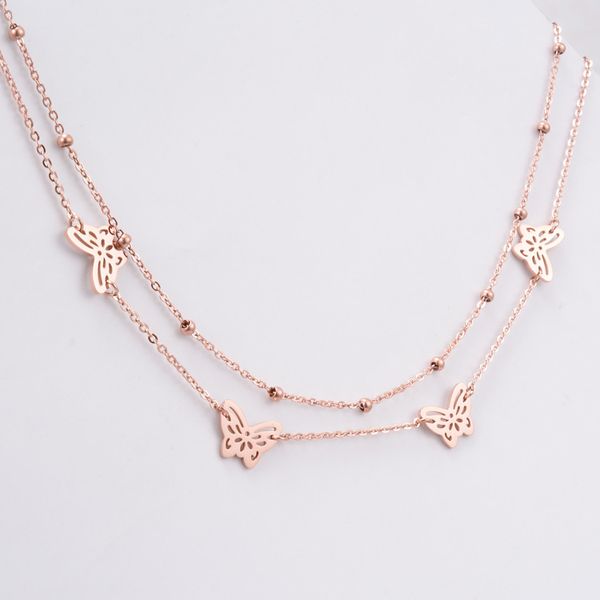 whole salenew pink gold color titanium steel multi layer necklaces & pendants colar, chic butterfly necklace collier womens jewellery, Silver
whole salenew pink gold color titanium steel multi layer necklaces & pendants colar, chic butterfly necklace collier womens jewellery, Silver